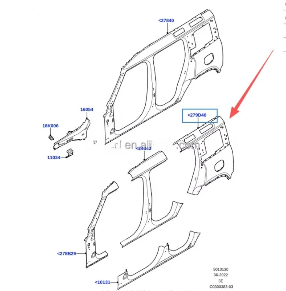 For Defender 2020- Rear Wing LR130860 LR130862 Fender
